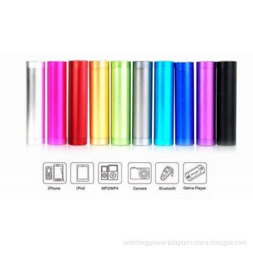 2600mmah Cylinder Usb Portable Mobile Power Bank With Led For Mobile Phone